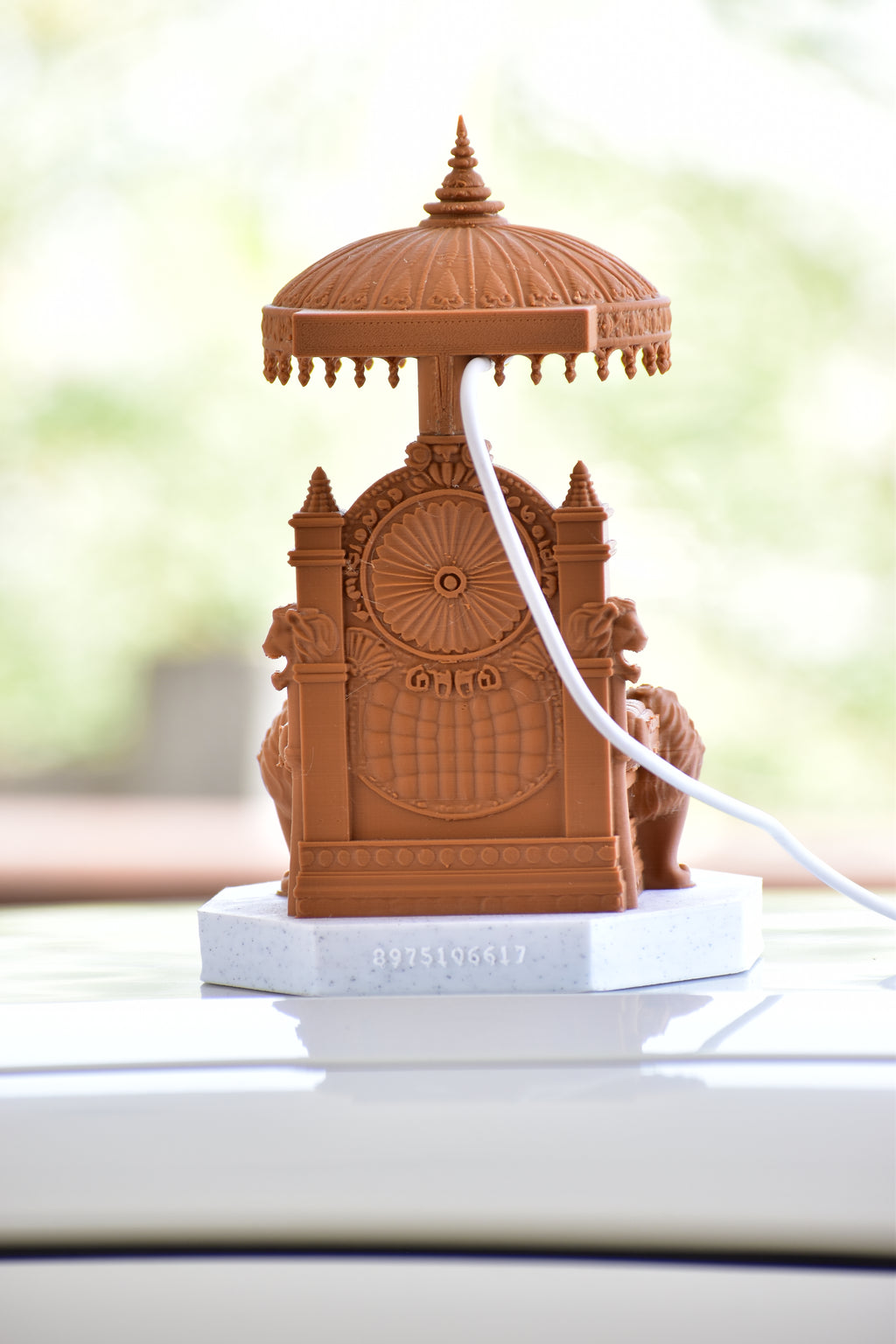 Chhatrapati Shivaji Maharaj 3D Throne Idol with Warm USB LED Light (16cm) | RR Murti Hub