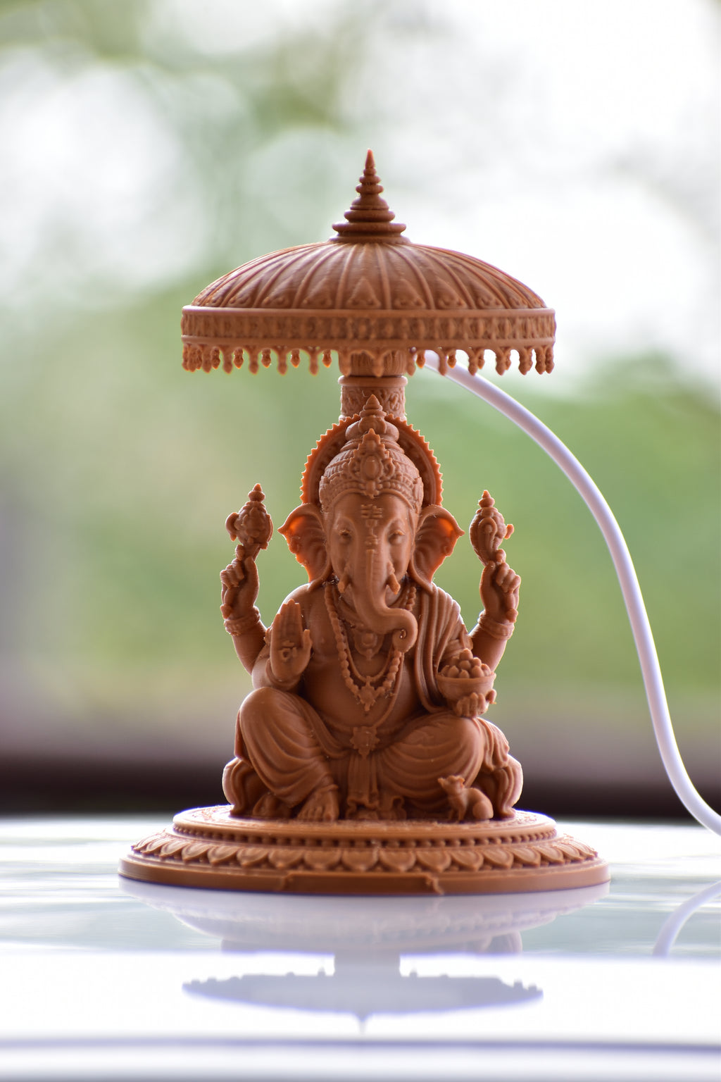 Ganesh Ji LED Idol for Car Dashboard | 12cm PETG Decorative Statue