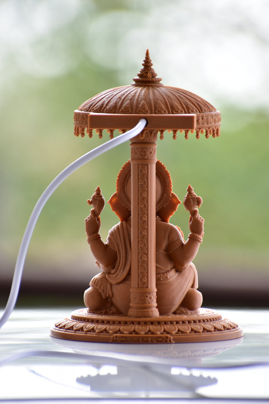 Ganesh Ji LED Idol for Car Dashboard | 12cm PETG Decorative Statue