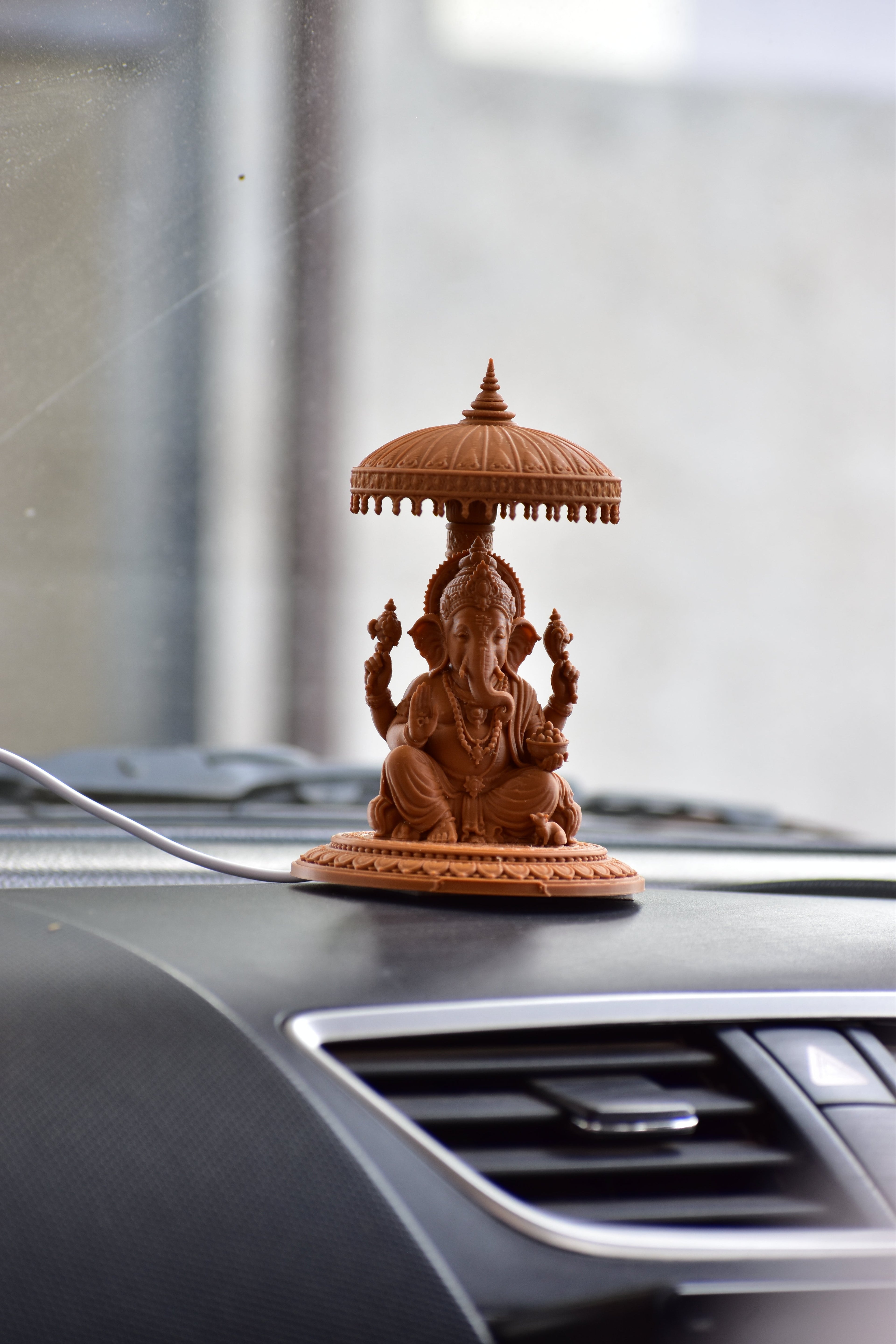 Ganesh Ji LED Idol for Car Dashboard | 12cm PETG Decorative Statue