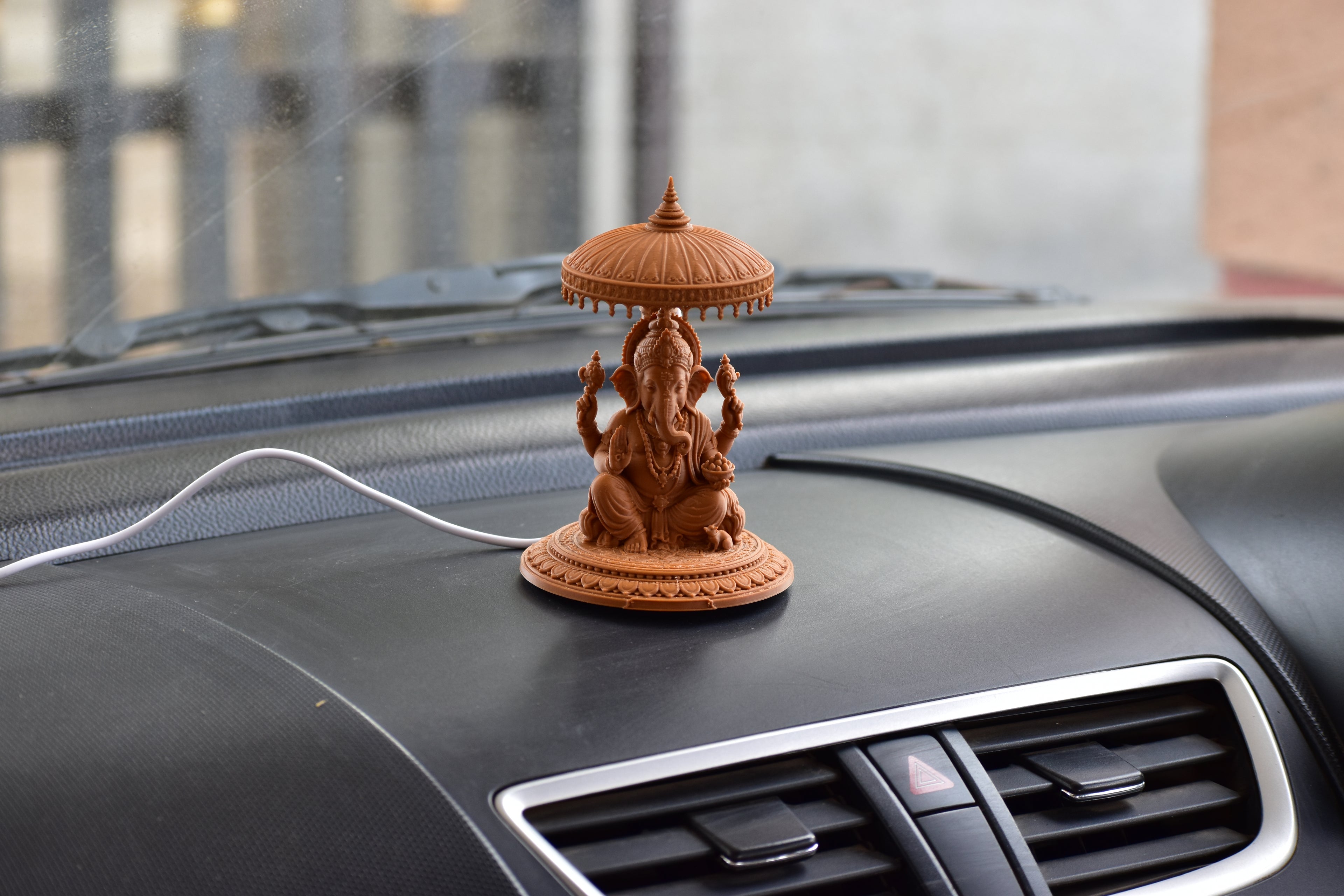Ganesh Ji LED Idol for Car Dashboard | 12cm PETG Decorative Statue